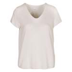 Lurex Trim Basic Knit Top - Cream L xl