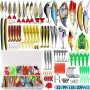 52/99/135/209pcs Fishing Lures Kit Realistic Hard Bait Soft Lure VIB Lure Popper Crank Bait Fishing Accessories For Freshwater And Saltwater