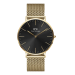 Classic Mesh Onyx Gold Watch 40MM