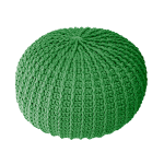 Forest Green Round Floor Pouf