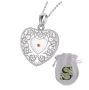 Stainless Steel Floral Heart With Mustard Seed In Open Center On Cuban