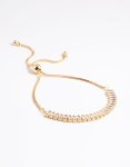 Goldair Gold Plated Cubic Zirconia Baguette Toggle Bracelet