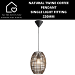 Natura L Twine Coffee Pendant Single Light Fitting - 220MM