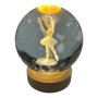 3D Crystal LED Light Globe 10CM - Ballerina