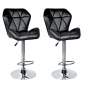 Smte 2 Pcs Modern And Stylish Diamond Padded Kitchen And Bar Stool Black With Keychain