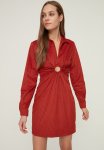 Collar Detailed Dress - Brick