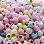 50 100PCS 8MM Candy Color Shiny Rhinestone Big Hole Acrylic Beads For Jewelry Making Diy Special Bracelet Necklace Handmade Craf