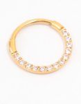 Goldair Gold Plated Titanium Cubic Zirconia Flower Flat Back Stud