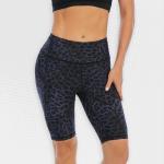 Ladies Blue Leopard Bike Shorts With Pocket UP52 - XL