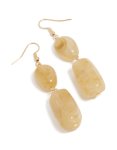 Goldair Gold Rectangular Neutral Beaded Drop Earrings