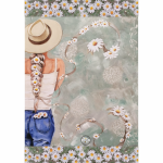 Printed Kitchen Towel Daisies Denim