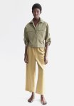 Ankle-length Linen Trousers - Khaki Green