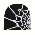 Spider Web Knit Beanie Knitted Winter Hats Halloween Accessories