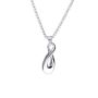 Titanium Steel M Bius Loop Pendant Necklace