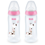 NUK 2 Pack Temperature Control Bottle Pink 6-18M 300ml