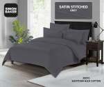 Simon Baker - 300TC 100% Egyptian Cotton Fitted Sheet Standard Grey Various Sizes - Three Quarter Xd 107CM X 190CM X 40CM Grey
