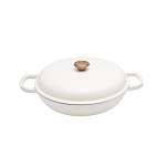 Enamel Cast Iron Low Casserole 3.5L White