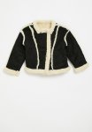 PoP Candy Shearling Trim Jacket-black & White