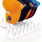 1PC Acrylic Cap Storage Rack With Grooves Baseball Cap Display Rack Sunscreen Cap Storage Container Household Storage And Organi