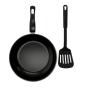 Kitro Black Stainless Steel Non-stick Frying Pan With Spatula