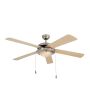 Comet - Ceiling Fan - 5 Blades - Satin Chrome/natural