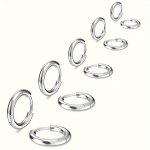 5PAIRS Stainless Steel Hoop Earrings Set For Men women