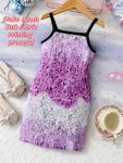 Slim Sequin Graphic Cami Dress Girls Bodycon Dresses For Summer Beach Vacation Holiday Gift