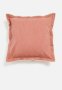 Duvha Canvas Cushion Cover - Brick & Ivory Overlock