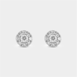 White Gold 0.3CT Lab Grown Diamond Womens Halo Stud Earrings