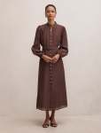 Elena Petite Midi Dress - 16 Chocolate