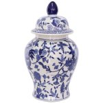 Ceramic White And Blue Ginger Jar 44CM