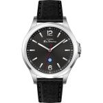 Ben Sherman Mens Silver-tone Watch With Black Dial And Leather Strap