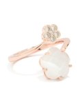 Rose Gold Cubic Zirconia Open Flower Ring - M l