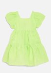 PoP Candy Puff Sleeve Texture Dress-lime Green