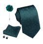 Men's Tie Set With Necktie Pocket Square Cufflinks & Brooch Formal Gift