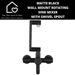 Matte Black Wall Mount Rotating Sink Mixer With Swivel Spout