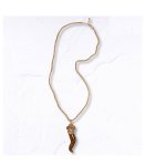 Curved Horn Pendant Necklace - Mocha Free