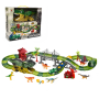 193 Pieces Dinosaur Toys Flexible Race Track Playset With Electric Rail Car