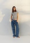 Ribbed T-Shirt - White & Black Striped