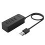 Orico 4 Port USB2.0 Hub Black|micro USB Power Adapter Not Included