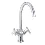 Delinia Kitchen Sink Mixer Tap Nosu Twin Lever Chrome H35.3CM Spout Reach 22CM