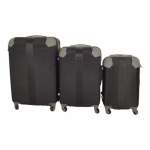 Smte- Quad Wheel Quality Travel WARE-3 Piece Luggage Set Protected Black With Keychain
