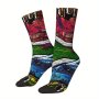 Vintage South African Flag Fusion Pattern Men's Compression Mid-calf Socks Comfortable & Breathable Noval Socks Best Gift