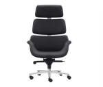 High-end Executive Leather Office Chair With Power Tilt - Black
