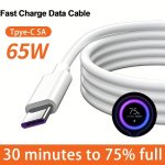 65W USB C 5A Fast Charging Cable For Xiaomi Redmi Poco Huawei P40 Mate 30 NOVA9 Honor Samsung Oneplus Mobile Phone Accessories C