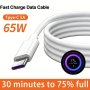 65W USB C 5A Fast Charging Cable For Xiaomi Redmi Poco Huawei P40 Mate 30 NOVA9 Honor Samsung Oneplus Mobile Phone Accessories Charger Type