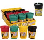 Bulk Pack 8 X Plastic Tub Ashtray Assorted - 8 X 11CM