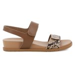 Lucia Leather Wedge - Brown Snake - 8