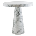 Faux Marble Round Side Table 47 Cm X 45 Cm