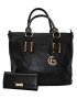 Stylish Faux Leather Shoulder Bag With Purse - Peach
